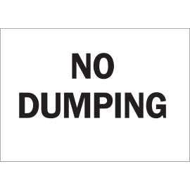 No Dumping Sign, 10" H x 14" W x 0.035" D, Aluminum
