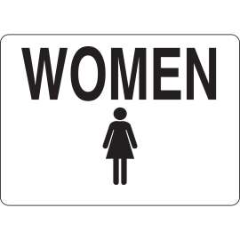 Women Sign, 10" H x 14" W x 0.035" D, Aluminum