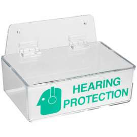 Compact Ear Plug Dispenser With Cover, 3.0" H x 9.0" W x 6.0" D, Clear/Green