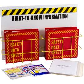 3" DOUBLE MSDS STATION, Red Binder