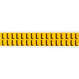 Outdoor Vinyl 0.625 in Black on Yellow Letters L Card of 32 Labels