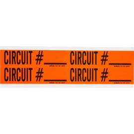 Circuit Conduit and Voltage Lbls 1.125 in H x 4.125 in W BK on OR 4/CD