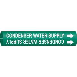 Condenser Water Supply Pipe Marker, 2.8125" H x 2.8125" W, Fits Pipes 4" Dia. Thru 6" Dia.