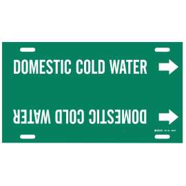 Domestic Cold Water Pipe Marker, 8" H x 16" W, Fits Pipes 6" Dia. Thru 7.875" Dia.