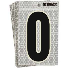 Glow in the Dark 3 in Black, Green Glow on Silver Letter O 10/PK