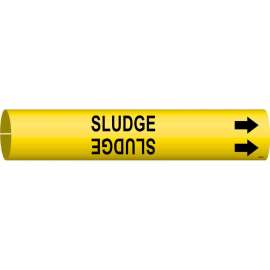 Sludge Pipe Marker, Fits Pipes 4" Dia. Thru 6" Dia.