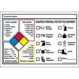 Write-on NFPA Protective Equipment Labels, 3.5" H x 5" W x 0.004" D