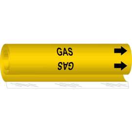 GAS Pipe Marker, 26" H x 12" W, Fits Pipes 2.5" Dia. Thru 7.875" Dia.