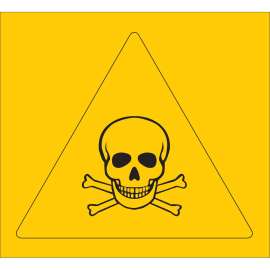 Poison Symbol Labels, 2.25" H x 2.25" W x 0.004" D