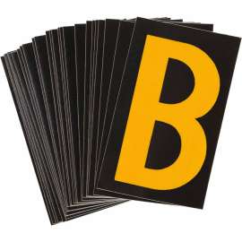 BradyLite 1.5 in Reflective Numbers Yellow on Black, B 25/PK
