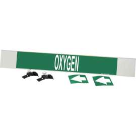 OXYGEN Pipe Marker, 4" H x 24" W, Fits Pipes 8" Dia. or Larger