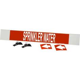 SPRINKLER WATER Pipe Marker, 4" H x 24" W, Fits Pipes 8" Dia. or Larger