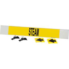 Steam Pipe Marker, 4" H x 24" W, Fits Pipes 8" Dia. or Larger