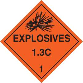 Explosives 13C 1 Sign, 10.75" H x 10.75" W x 0.024" D, Paper