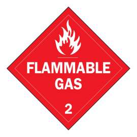 Flammable Gas 2 Sign, 10.75" H x 10.75" W x 0.024" D, Paper
