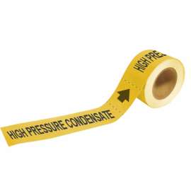 High Pressure Condensate Pipe Marker, 2" H x 12" W, Roll of 25 Each, Fits Pipes 2.5" Dia. Thru 6" Dia.