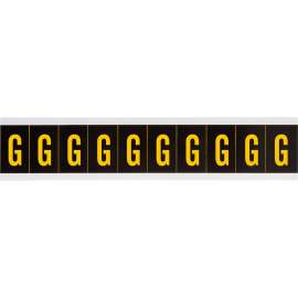 Outdoor Vinyl 1 in Yellow on Black Letters G Card of 10 Labels