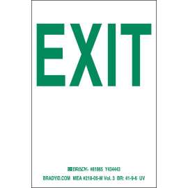 NYC Exit B523 6" x 4" Grn/Glow 10/Package