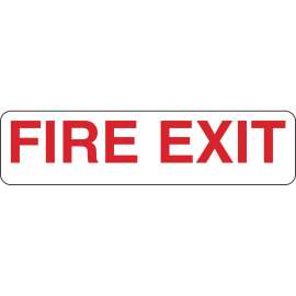 Fire Exit Sign, 3.5" H x 14" W x 0.006" D