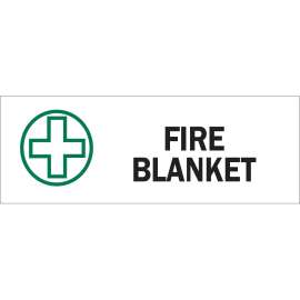 Fire Blanket Sign, 3.5" H x 10" W x 0.006" D, Polyester