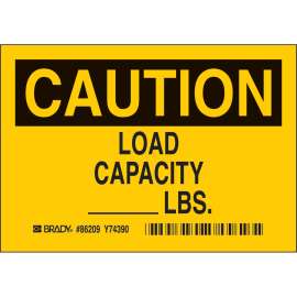 LOAD CAPACITY, Pack of 5 Labels