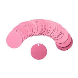 Blank Valve Tags, 1.5" Dia, Aluminum, Pink