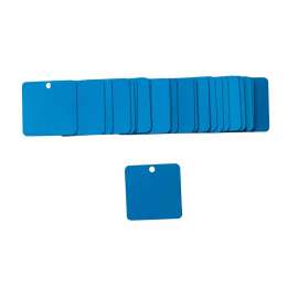 Blank Valve Tags, 2" H x 2" W, Aluminum, Blue