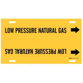 LOW PRESSURE NATURAL GAS Pipe Marker, 10" H x 24" W, Fits Pipes 8" Dia. Thru 9.875" Dia.