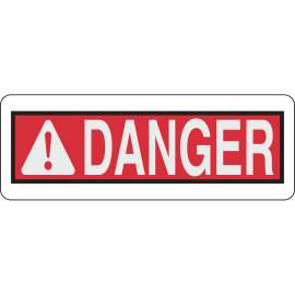 Blank DANGER Sign, 5" H x 14" W x 0.006" D, Black/Red on White, Polyester, w/Exclamation Triangle