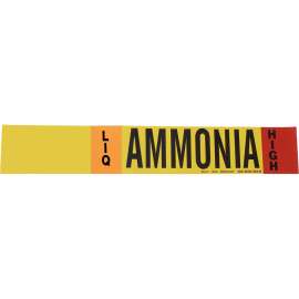 BLANK LIQ AMMONIA HIGH Pipe Marker, 4" H x 24" W, Fits Pipes 8" Dia. or Larger