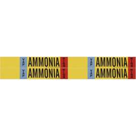 BLANK VAP AMMONIA HIGH Pipe Marker, 1.125" H x 7" W, Card of 4 Each, Fits Pipes 0.75" Dia. Thru 2.375" Dia.