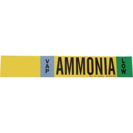 BLANK VAP AMMONIA LOW Pipe Marker, 4" H x 24" W, Fits Pipes 8" Dia. or Larger