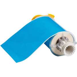 BBP85 Low Halide Polyester Labels 6 in W x 50 ft L Light Blue