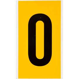 Outdoor Vinyl 6 in Black on Yellow Numbers 0 Card