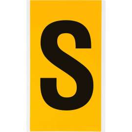 Outdoor Vinyl 6 in Black on Yellow Letters S Card