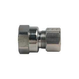 BrassCraft Compression Female Adaptor, 3/8" OD Tube, Drill Through (No Tube Stop) x 3/8" FIP 10X C