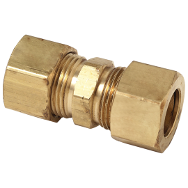 BrassCraft Compression Union, 3/8" OD Tube, Drill Through (No Tube Stop), Both Ends 62-6DTX