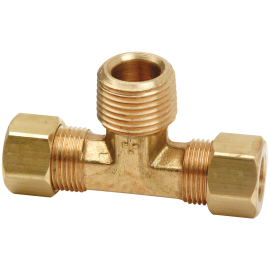BrassCraft Compression Male Tee Adaptor (MIP on Branch), 1/4" OD Tube x 1/4" OD Tube x 1/4" MIP 72-4-4X