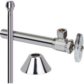 1/2 in. Nom Sweat x 3/8 in. O.D. Comp Faucet Multi-Turn 5" Sweat Extension Tube x Compression Angle Stop, Copper Riser