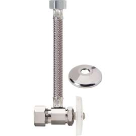 1/2 in. Nom Comp x 1/2 in. FIP Faucet Multi-Turn One-Piece Supply - Angle Stop, Braided Polymer Connector