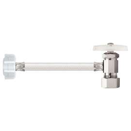 1/2 in. Nom Comp x 7/8 in. Ballcock Toilet Multi-Turn One-Piece Supply - Angle Stop, Vinyl Connector
