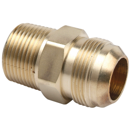 BrassCraft Standard Gas Fitting, 7/8" OD Flare x 3/4" MIP (1/2" FIP), Brass AU2-14-12