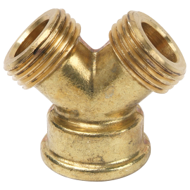 BrassCraft Y Hose Fitting, 3/4" Female Hose Thread x 3/4" Male Hose Thread x 3/4" Male Hose Thread Y-9