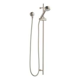 Euro 85521-BN Hand Shower Package Includes Slide Bar, Hose, and Wall Supply in Brushed Nickel