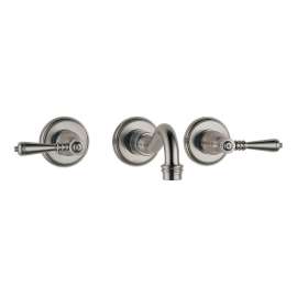 Wall Mount Lavatory Faucet in Brushed Nickel