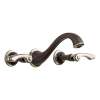 Less Handles Wall Mount Lavatory Faucet in Polished Nickel/Cocoa Bronze
