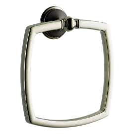 Towel Ring in Polished Nickel/Cocoa Bronze