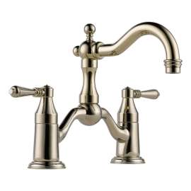 Bridge-in Lavatory Faucet in Polished Nickel
