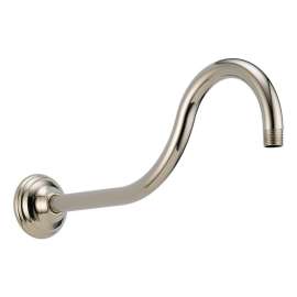 16in Shower Arm and Flange in Polished Nickel