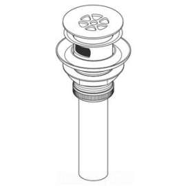 Grid Strainer Drain Assembly with Overflow Hole in Brushed Nickel